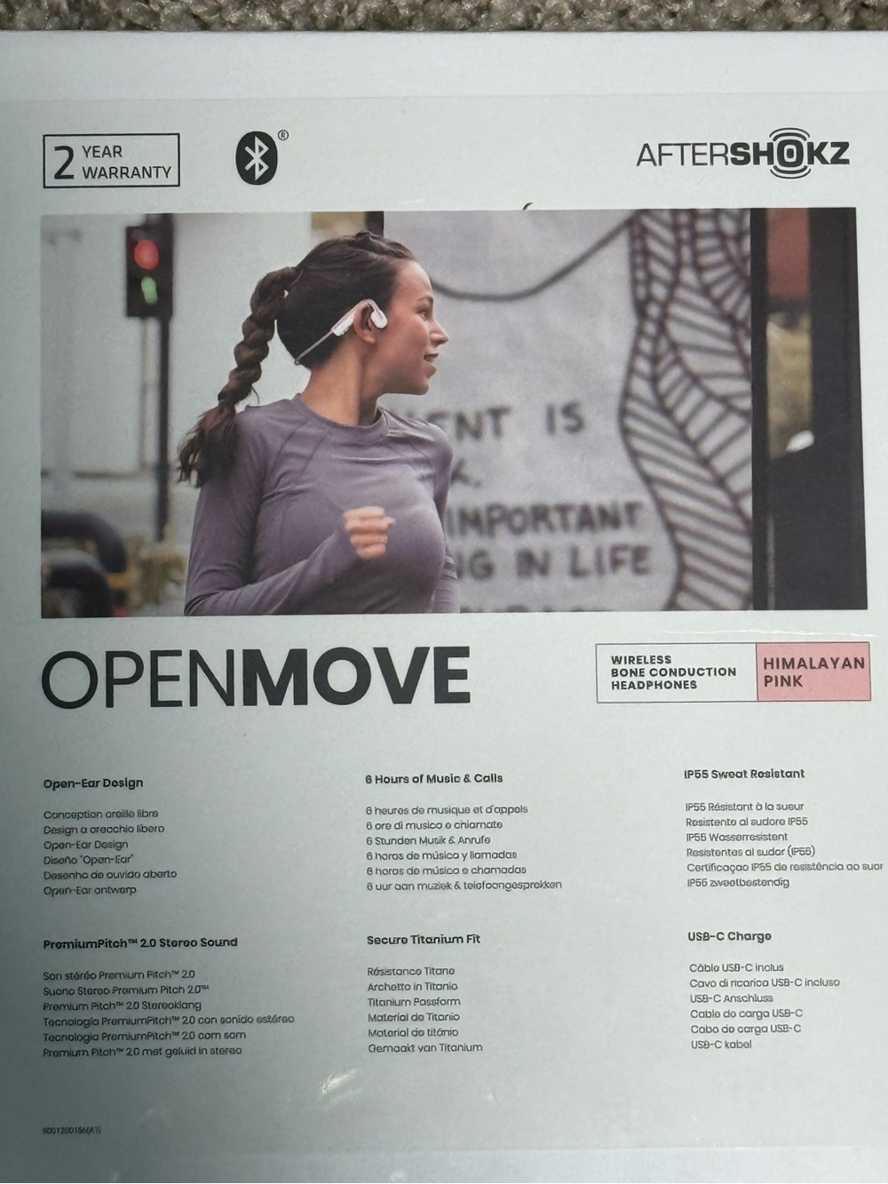 AfterShokz OpenMove Himalayan Pink Bone Conduction Headphones NIB Sealed - Picture 2 of 7